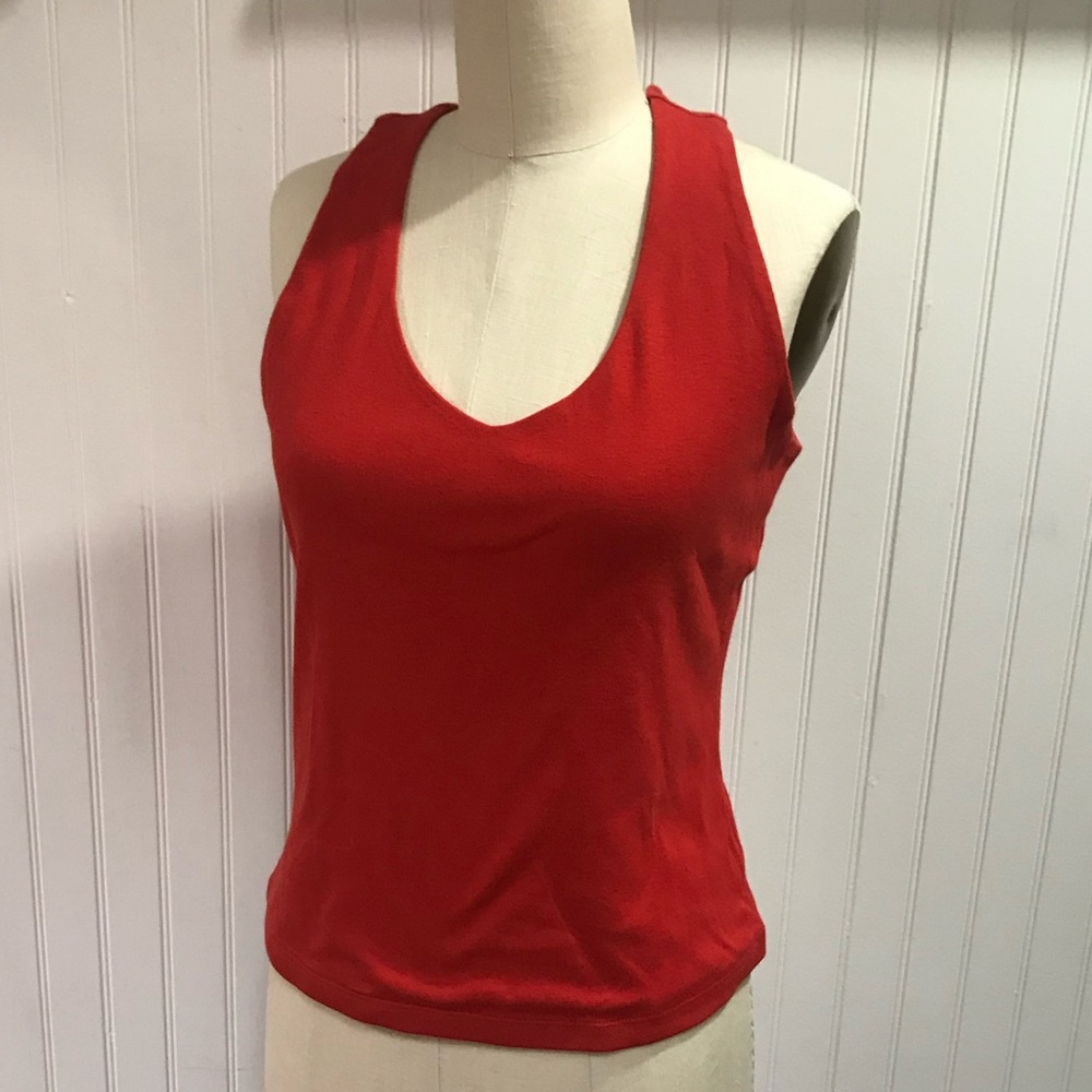 Ann Taylor Red Cotton Tank Medium